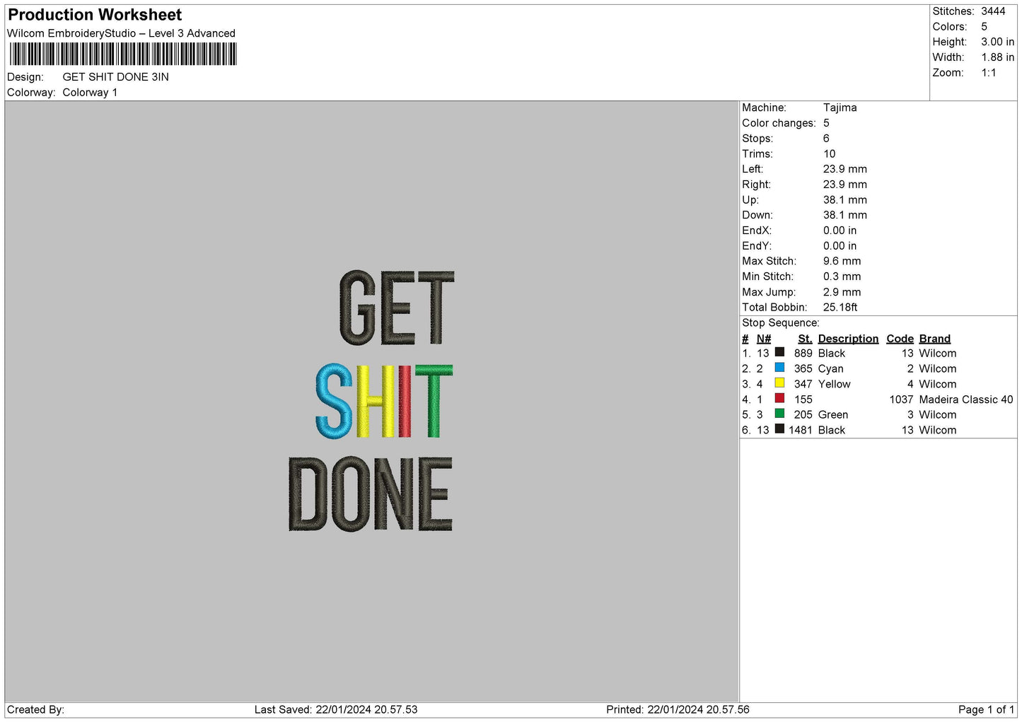Get Text Embroidery Foile 6 sizes