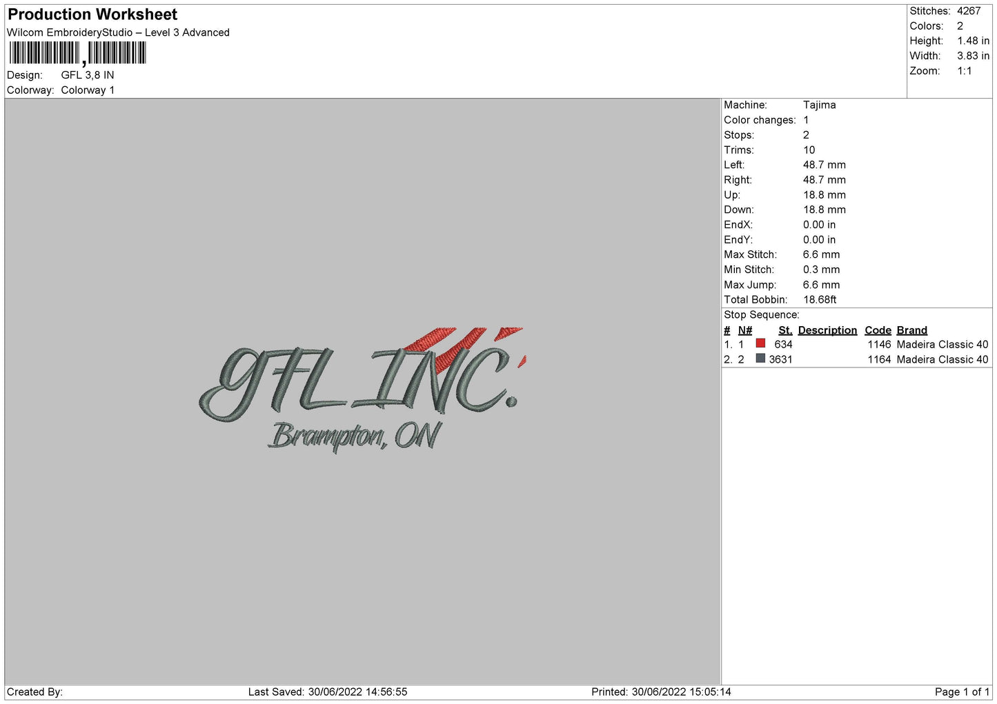 GLF Embroidery File 4 sizes