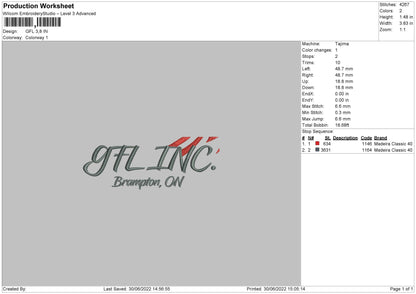 GLF Embroidery File 4 sizes