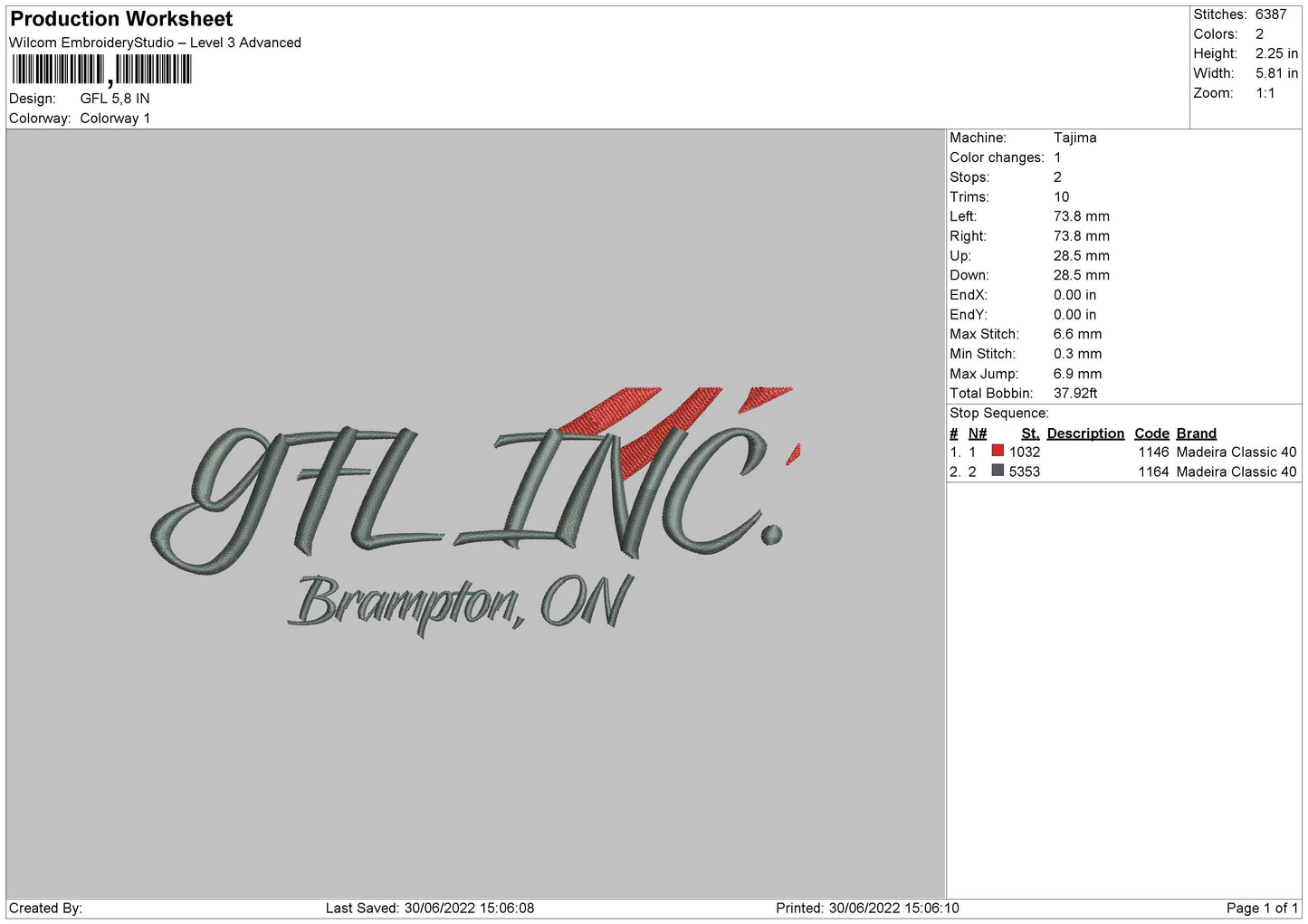 GLF Embroidery File 4 sizes