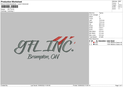 GLF Embroidery File 4 sizes