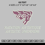 Gg Text Embroidery File 6 sizes