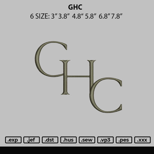 Ghc Embroidery File 6 sizes