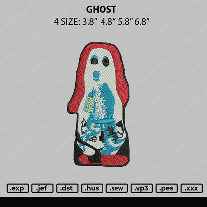 Ghost 002 Embroidery File 4 sizes