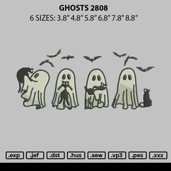 Ghosts 2808 Embroidery File 6 sizes