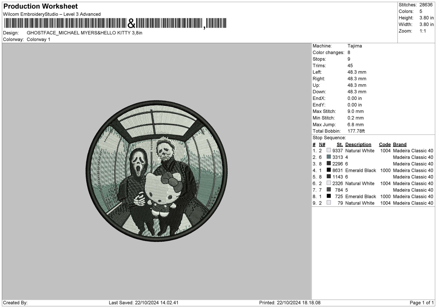 Ghostcircle 01 Embroidery File 6 sizes