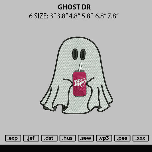 Ghost Dr Embroidery File 6 sizes