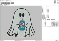 Ghost Pepsi Embroidery File 6 sizes