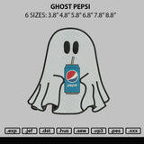 Ghost Pepsi Embroidery File 6 sizes