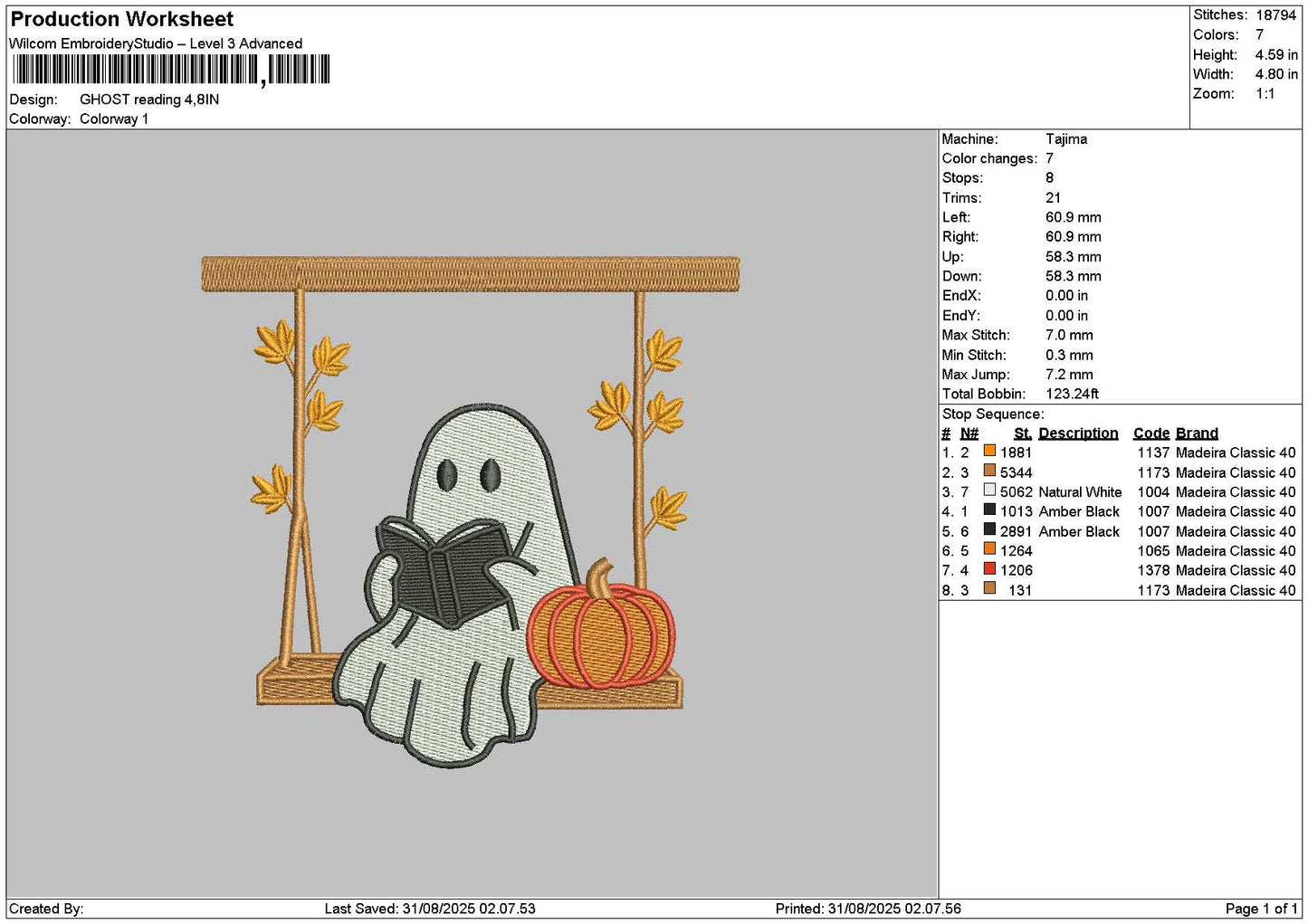 Ghost3108 Embroidery File 6 sizes