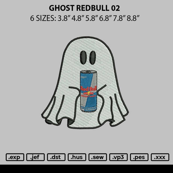 Ghost Redbull 02 Embroidery File 6 sizes