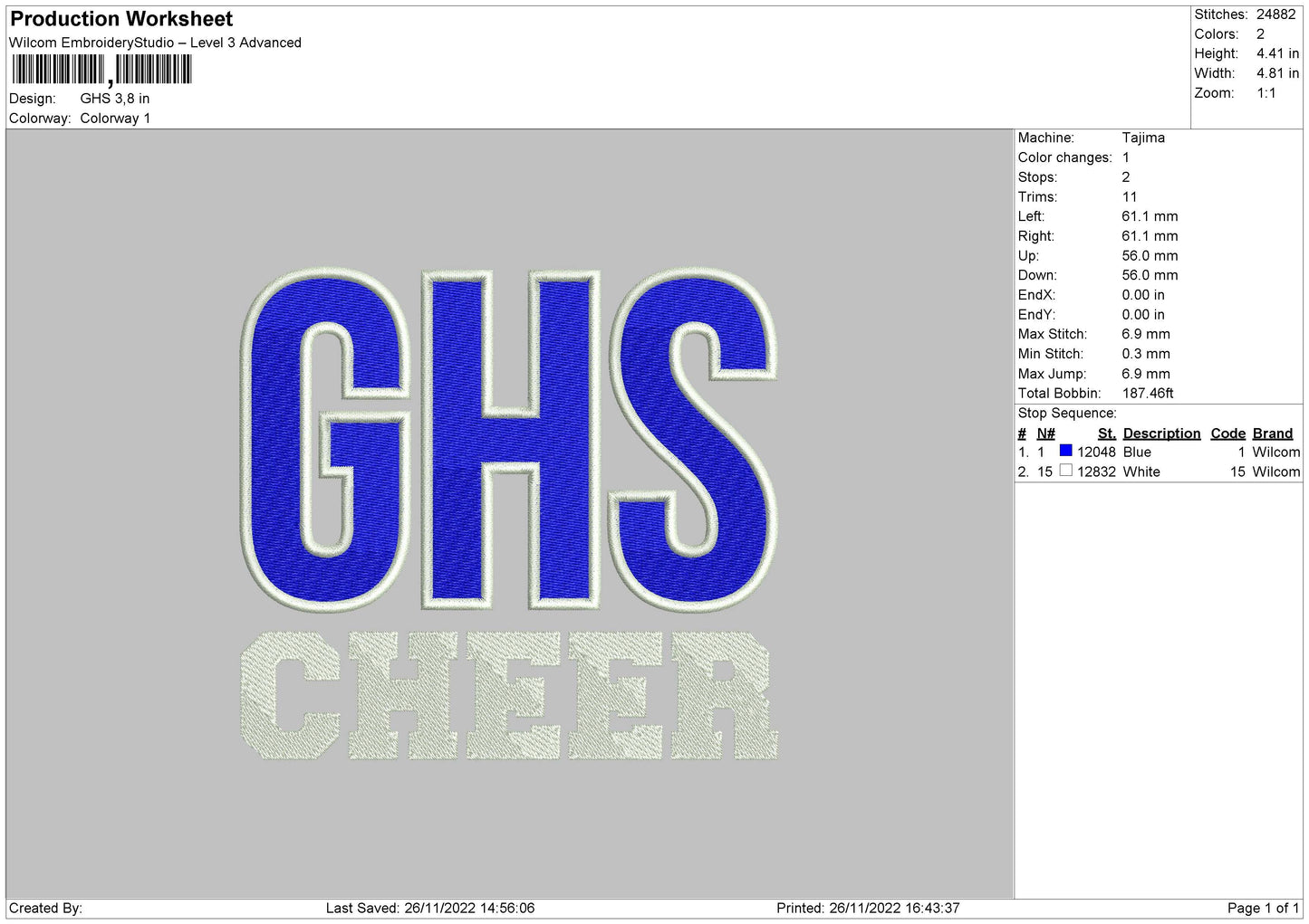 Ghs Embroidery File 6 sizes
