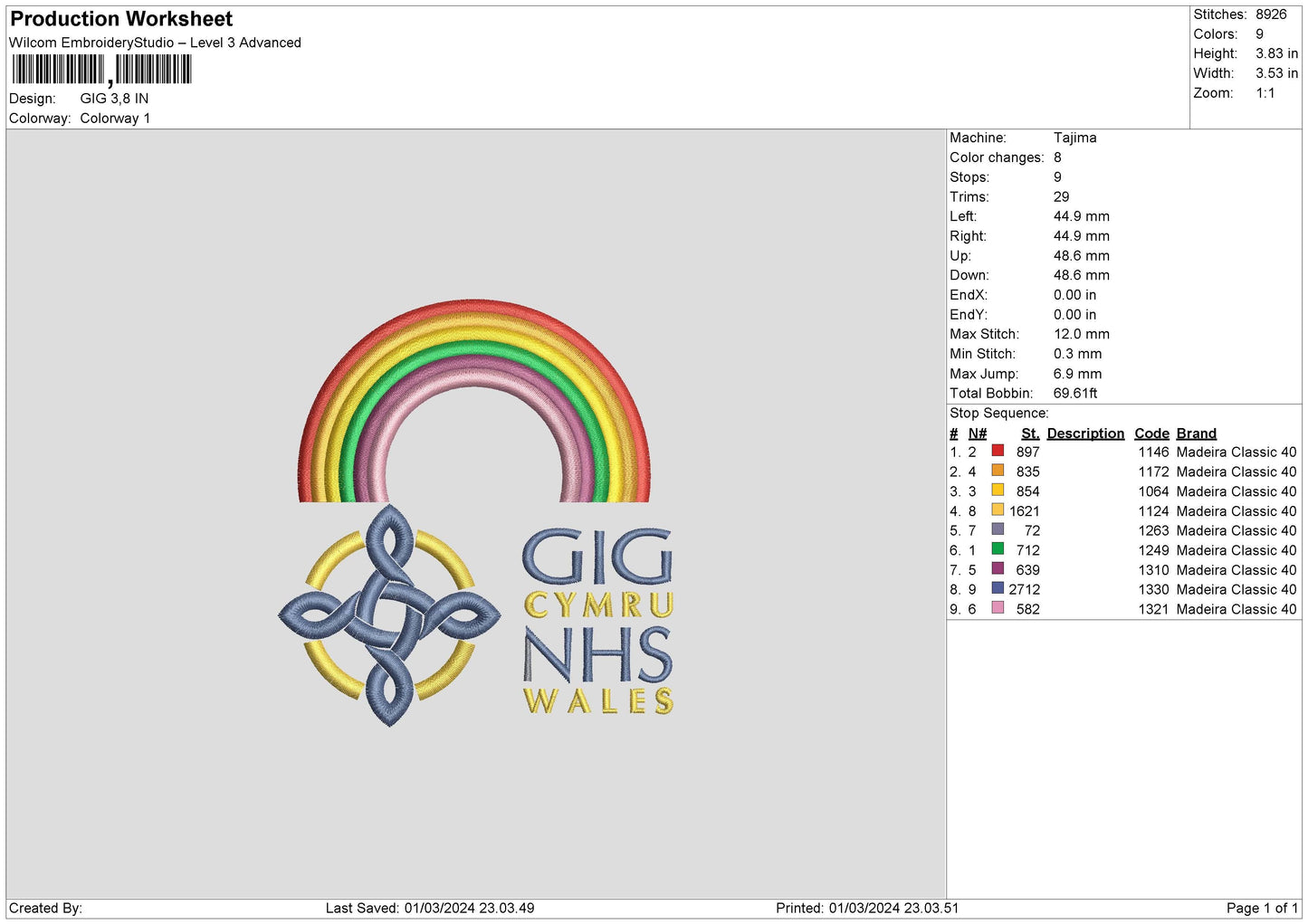Gigtext Embroidery File 6 sizes