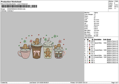 Drinks 1211 Embroidery File 6 sizes