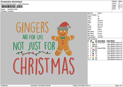 Gingerstext1012 Embroidery File 6 sizes