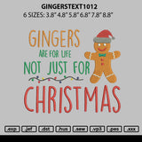 Gingerstext1012 Embroidery File 6 sizes