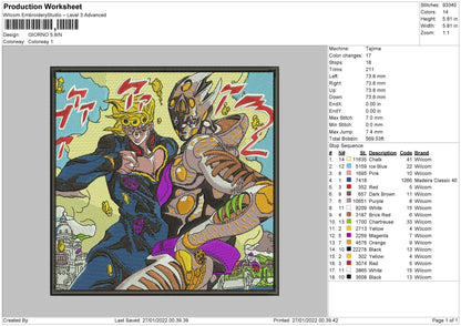 Giorno Embroidery File 4 size