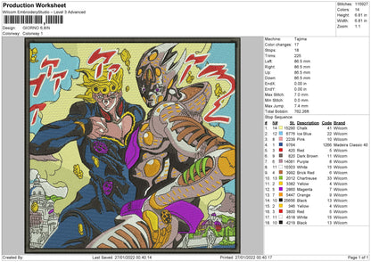 Giorno Embroidery File 4 size
