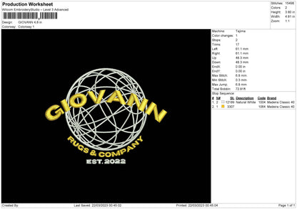 Giovann Embroidery File 6 sizes