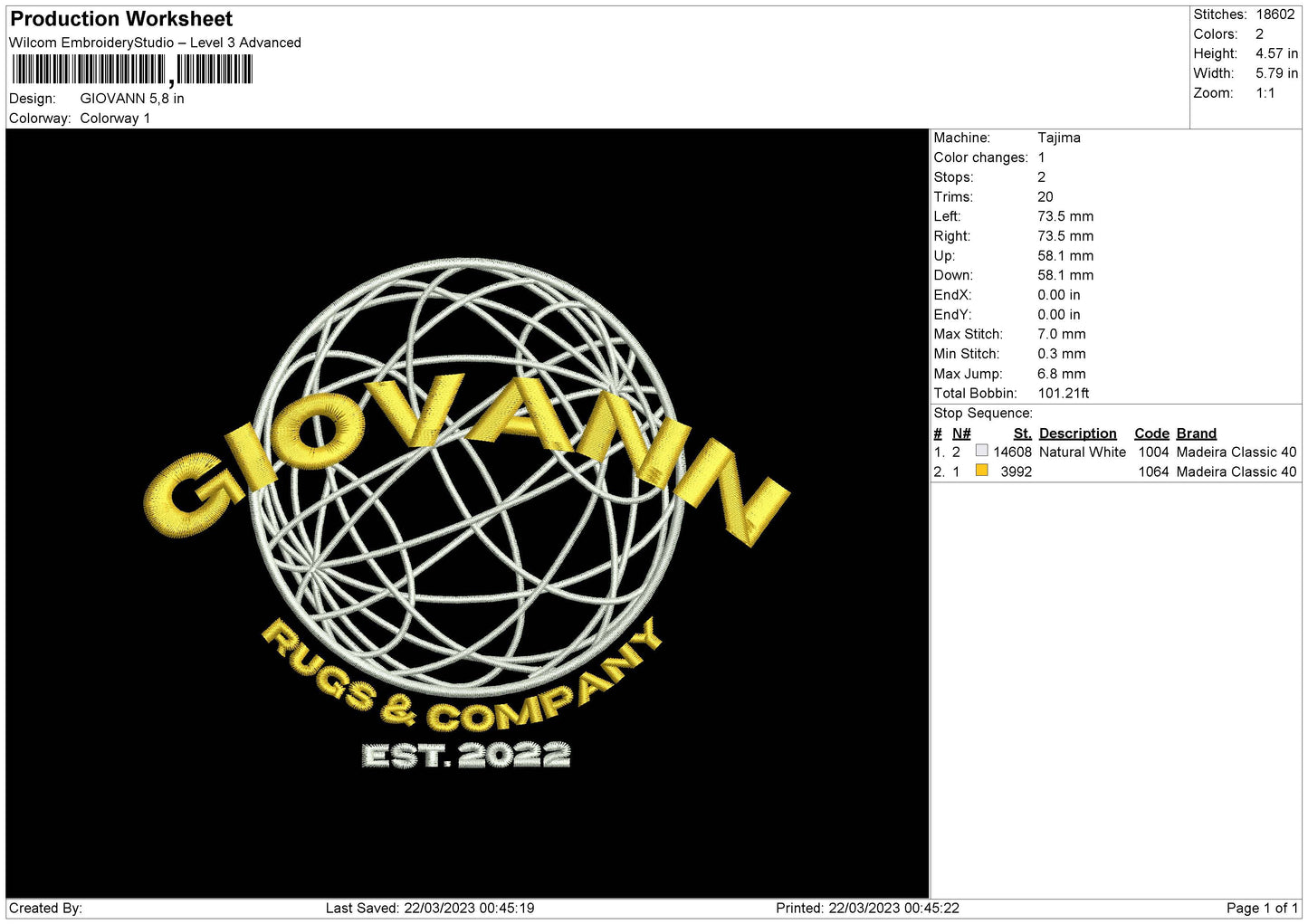 Giovann Embroidery File 6 sizes