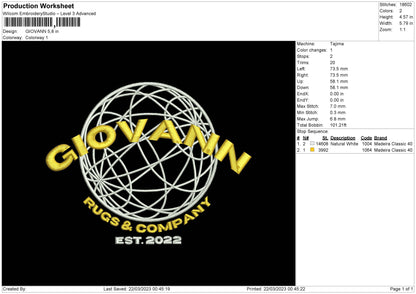 Giovann Embroidery File 6 sizes
