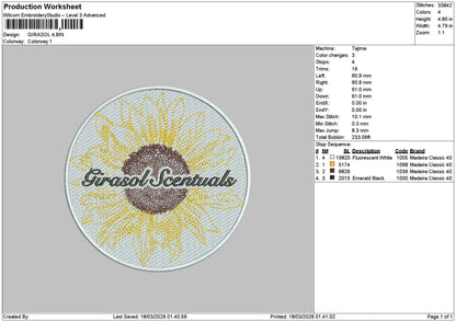 Girasoltext Embroidery File 6 sizes
