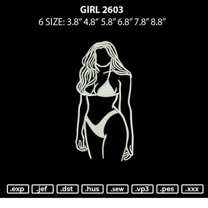 Girl 2603 Embroidery File 6 sizes