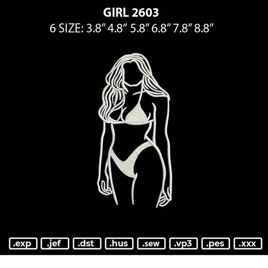 Girl 2603 Embroidery File 6 sizes