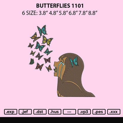 Butterflies 1101  Machine Design File 6 sizes