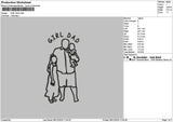 Girl Dad Text Embroidery File 6 sizes