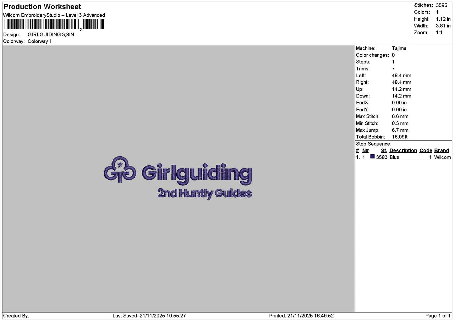 Guidingtext Embroidery File 6 sizes