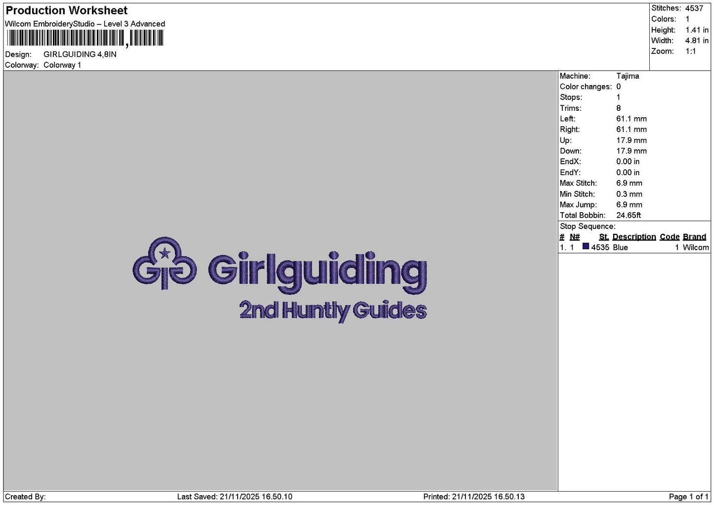 Guidingtext Embroidery File 6 sizes