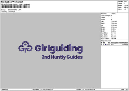 Guidingtext Embroidery File 6 sizes
