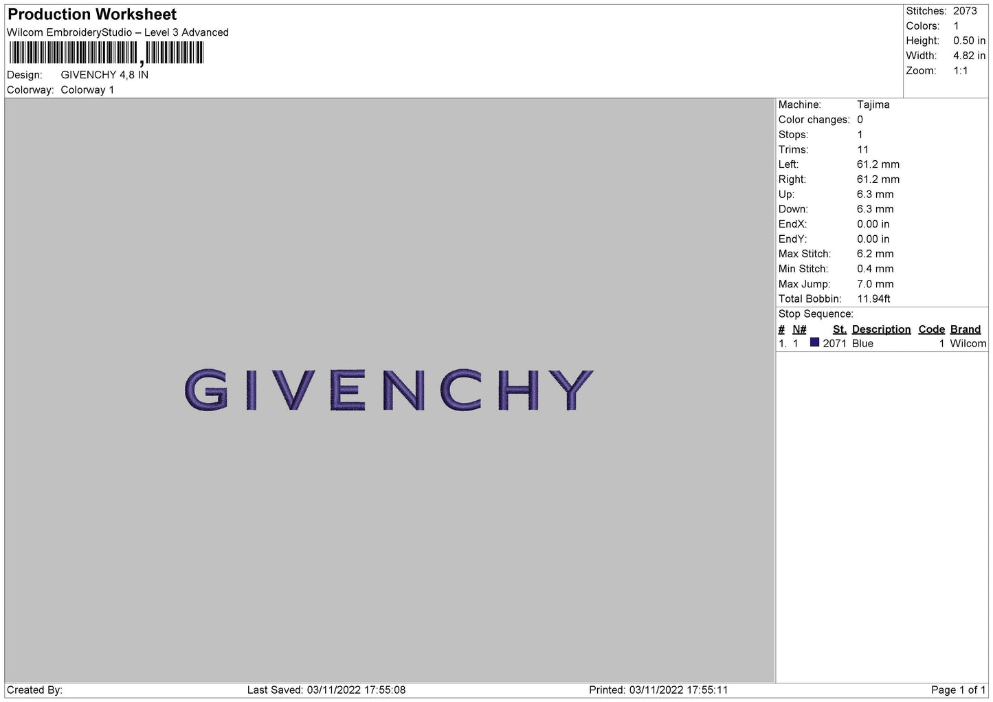Givenchytxt Embroidery File 6 sizes