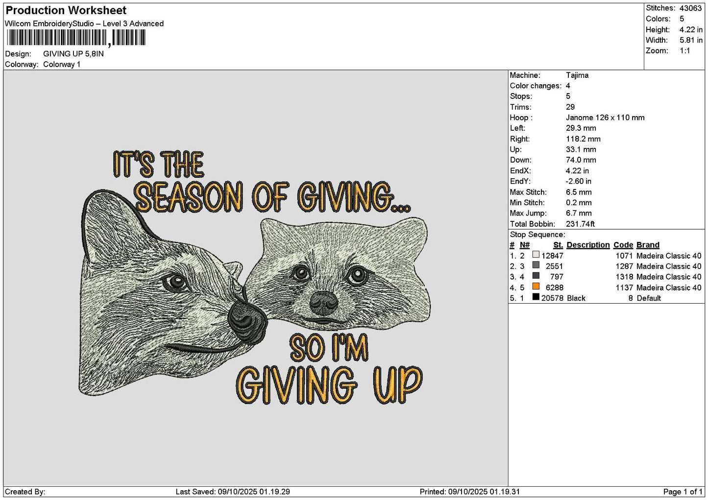 Givingtext Embroidery File 6 sizes