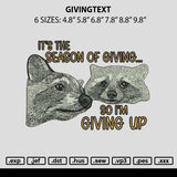 Givingtext Embroidery File 6 sizes