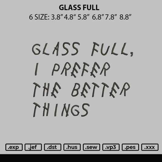 Glass Full Embroidery File 6 sizes
