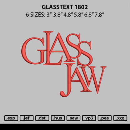 Glasstext 1802 Embroidery File 6 sizes