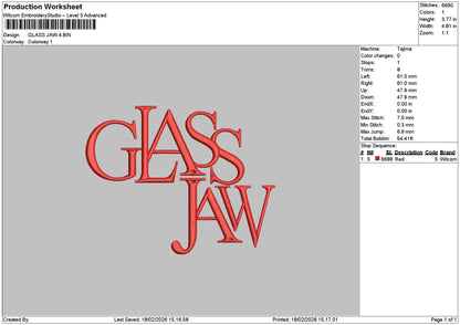 Glasstext 1802 Embroidery File 6 sizes