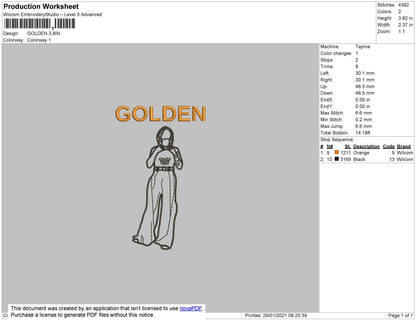 Golden Embroidery File 7 Size