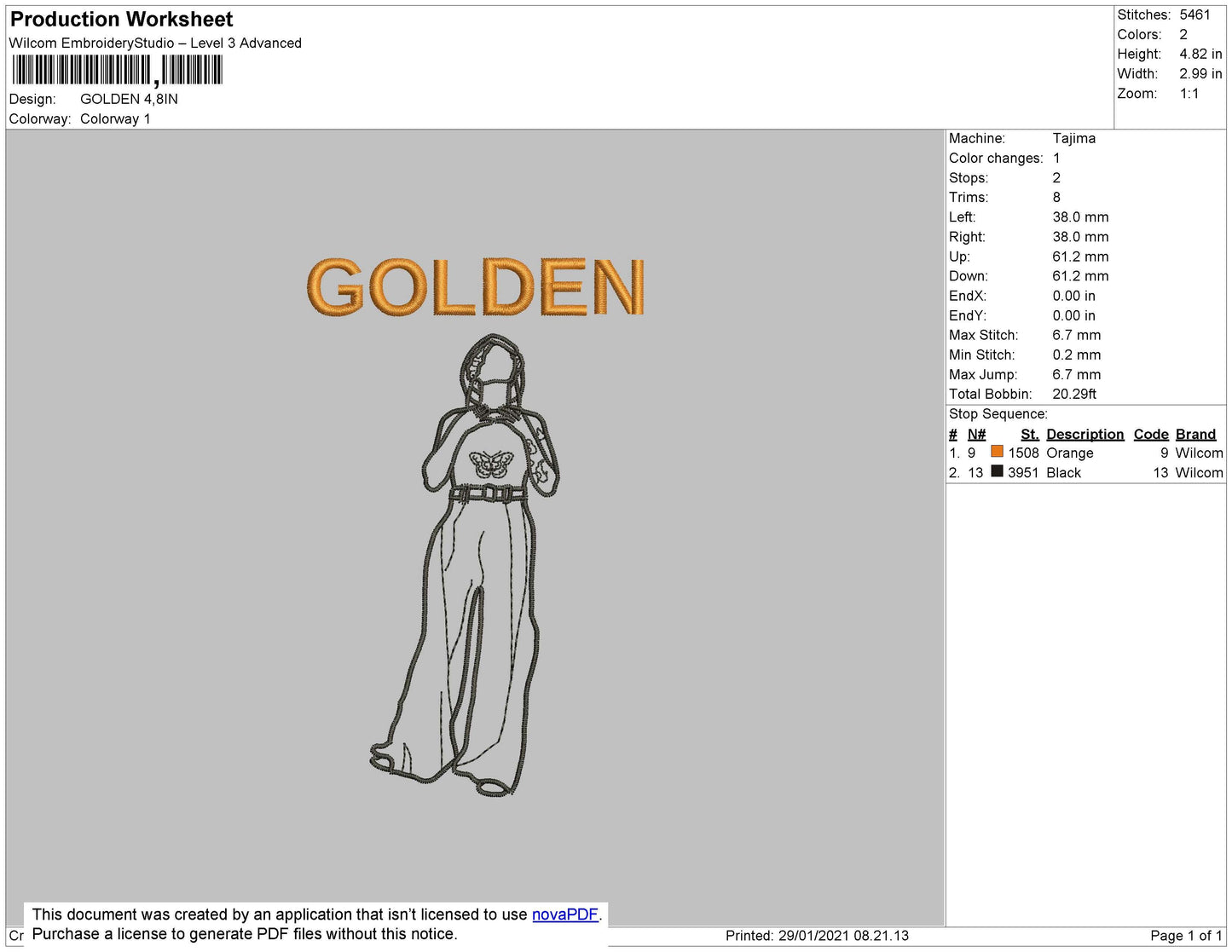 Golden Embroidery File 7 Size