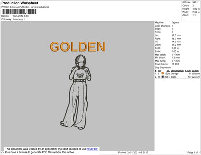 Golden Embroidery File 7 Size