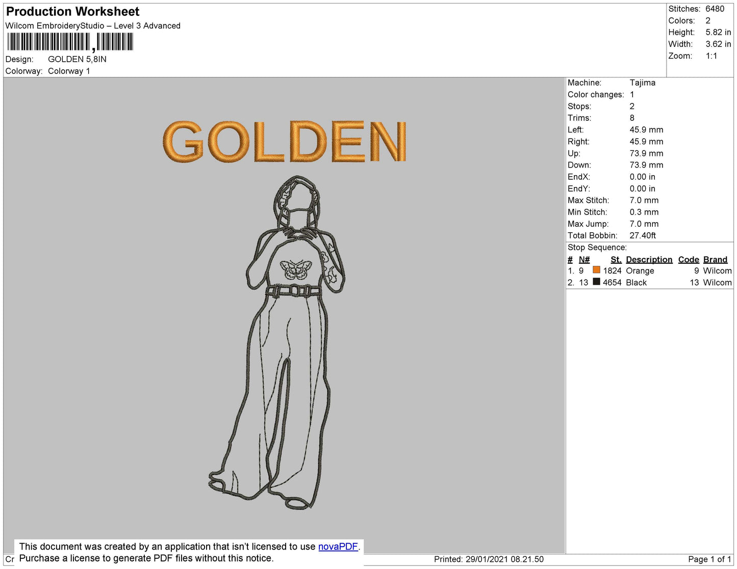 Golden Embroidery File 7 Size