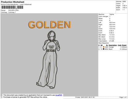 Golden Embroidery File 7 Size