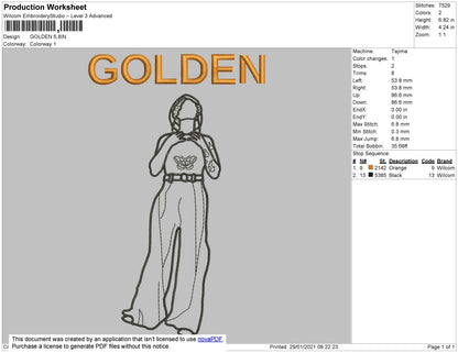 Golden Embroidery File 7 Size
