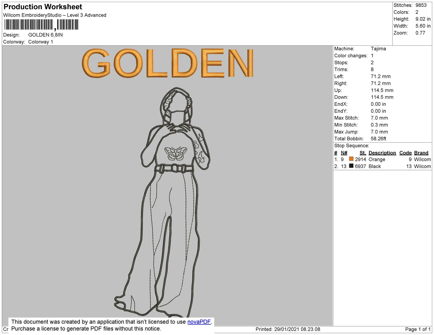 Golden Embroidery File 7 Size