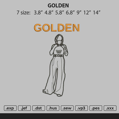 Golden Embroidery File 7 Size