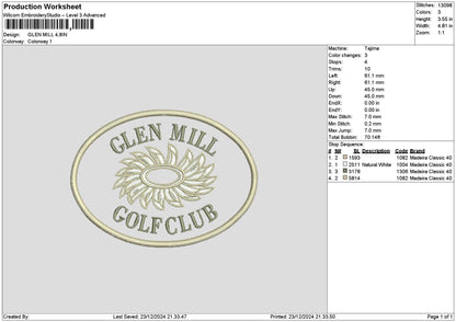 Glenoval Embroidery File 6 sizes