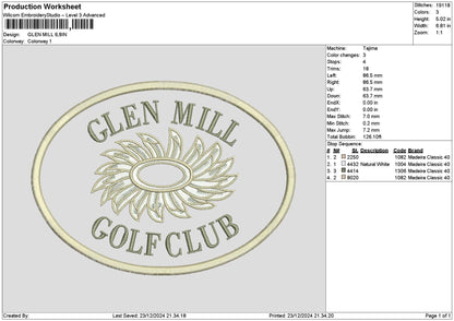 Glenoval Embroidery File 6 sizes