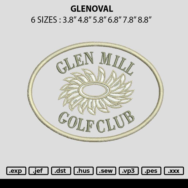 Glenoval Embroidery File 6 sizes